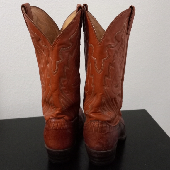 Justin 9.5D Mens Lizard Classic Western Boots Tan Style 8306 - Picture 3 of 15